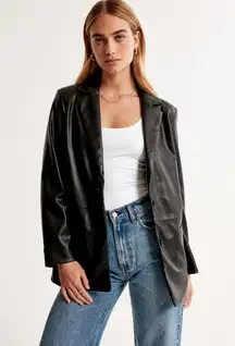 Vegan Leather Blazer