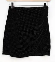 Women’s black Sage the Label velour mini skirt size small gold studded