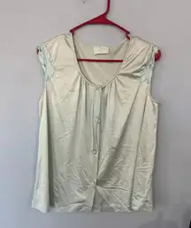 Vintage Jolie Two Silky Pajama Top Women's Size Medium Sleeveless