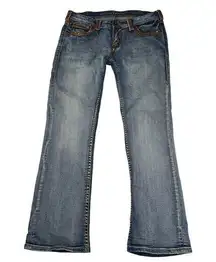 Cowgirl Tuff Co. Gold Dust Embroidered Sequin Trim Boot Cut Jeans Size 32x31