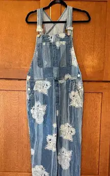 Free People We the Free Botanical Paisley Denim Urban Outfitters Overalls