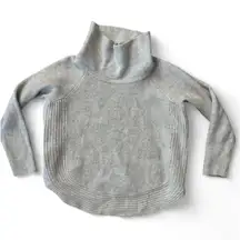 Vince Side Double Zip Grey Sweater Turtleneck 