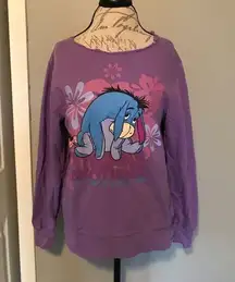 Purple Disney Eeyore Distressed Neck Sweater