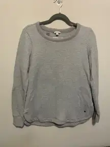 L.L. Bean Signature Waffle Knit Sweater Light Grey