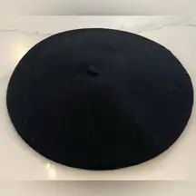 Black winter warm faux wool beret