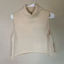 La Fee Verte Crop Turtleneck Sweater tank‎ womens large cream beige