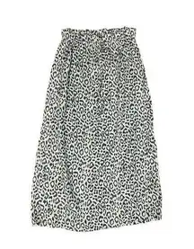 Emerson Fry NWT Drawstring Cotton Charcoal Leopard Maxi Skirt size Large