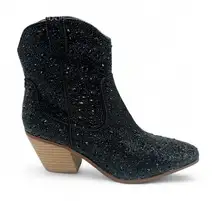 Betsey Johnson Emory Rhinestone Boots, Black, Women's Size 6.5