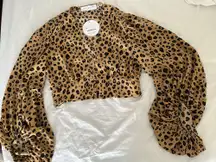 NWT Leopard Print Crop Top Blouse