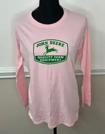 Pink Long Sleeve Tee with Glitter Logo Size Large