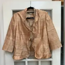 Vintage Kay Unger New York Rose Gold Silk Blazer Jacket Women’s Size 10 Medium M