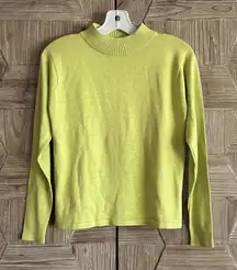 Kevo Womens 100% Silk Long Sleeve Green Sweater PS Office Career