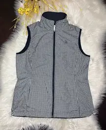 Abacus black/white gingham reversible lightweight vest sz medium