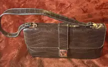 Apt. 9 Brown Croc-Embossed Shoulder Bag