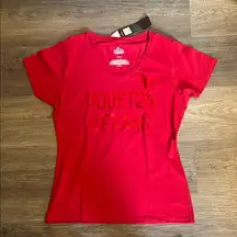 Houston Texans NFL Majestic Red Women's Short Sleeved T-Shirt NWT