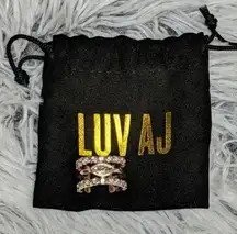 Luv AJ Marquise Diamond Disc Statement Ring - NIP