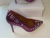 Steve Madden  Galaxxie Bright Purple Sparkle Heels Size 10