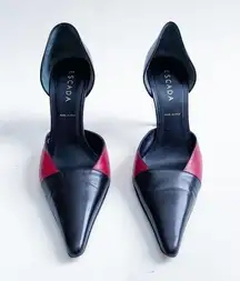 ESCADA Vintage Block Spectator Black Red Heels