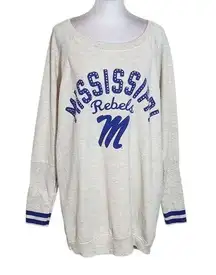 Touch Stadium Gray Ole Miss Rebels Oversized Pullover Tunic Size Large