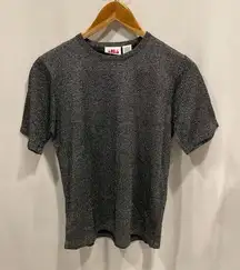 Cute Vintage 90’s metallic silver short sleeve luxury sweater fancy