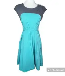 Charcoal Gray / Teal T Shirt Dress