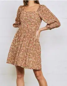 Rachel Pally Crepe Julieta Dress Multi Floral Brown Women’s Size S