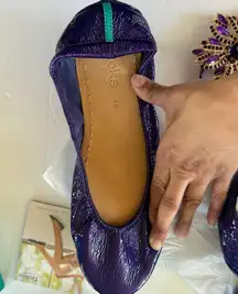 Tieks PURPLE DIAMOND LEATHER FLATS brand new in box size 10 limited edition HTF