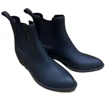 Anthropologie Jeffrey Campbell Black Cloudy Waterproof Chelsea Platform Boots 9