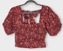 Band of the Free Red and Pink Floral Boho Crop Top Size Small NWT Red Crop Top