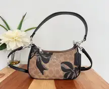 NWT Coach Teri Mini Crossbody Bag In Signature Canvas With Bow‎ Print