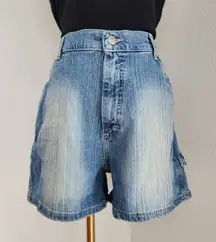Vintage Riveted by Lee Mid Wash Denim Jean Shorts High Waisted Jorts