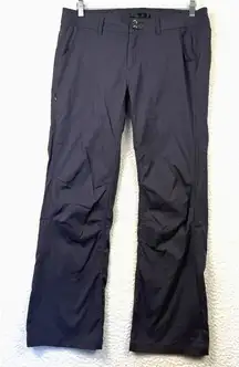 prAna Pants Womens 12 Charcoal Gray Hiking Stretch Nylon Regular Inseam Outdoor