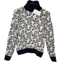 Pulltonic Sweater Women Lambs Wool Cashmere Turtleneck Pullover All Over Owl S