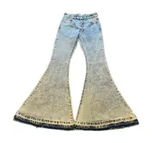 Anthropology Altard State‎ Jeans Womens Size XS Denim Mid Rise Flare Hippie