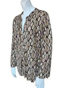 Michael Kors Skaneskin Patterned Long-Sleeve Button Down Shirt (L)