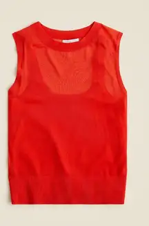 NWT J. Crew Gauzy Sweater Shell Tank Top Red Sz XXS