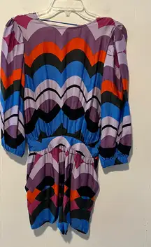 NWT Olivaceous Scalloped Print Backless 3/4 Sleeve Romper E11