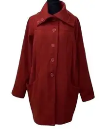 H&M Wool Blend Oversized Red Jacket (Size 4)