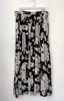J. G. Hook Vintage Floral Maxi Skirt ~ Pockets, Side Button Closure, Rayon ~Sz 8