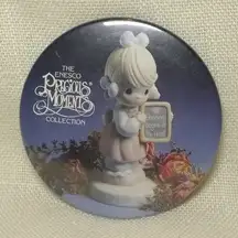 Vintage 1989 Precious Moments Round Pin Back Button