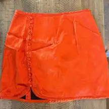 CIEBON Orange Satin Mini Skirt Size: Small