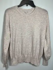 80's Style Ella Moss Maggie Scalloped Neck Balloon Sleeve Watercolor Sweater