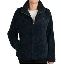 Pendleton Sherpa Fleece Jacket Blue Plaid Lined Zip Up Small Cozy Fall teddy