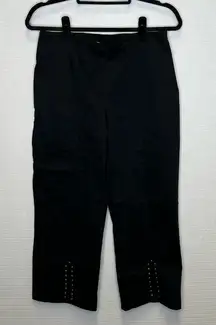 Joseph Ribkoff‎ | Black Pants with Studded Accents 10 Crop