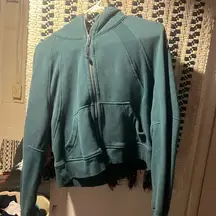 Full zip scuba hoodie crop