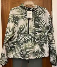 Forever 21  NWT Floral Blouson 1/4 Zip Casual Light Workout Hooded Rainjacket- M