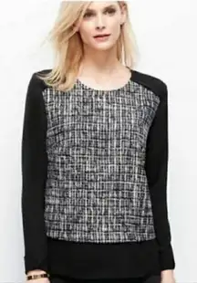 𝅺nwot Ann Taylor mixed media tweed top sz medium