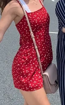 Hollister Red Floral Tie Romper