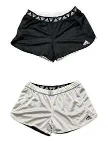 Adidas Black and White Mesh Reversible Running Shorts size Medium