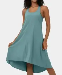 Halara Breezeful Racerback High Low Flowy Midi Dress size M Stone Blue NWT